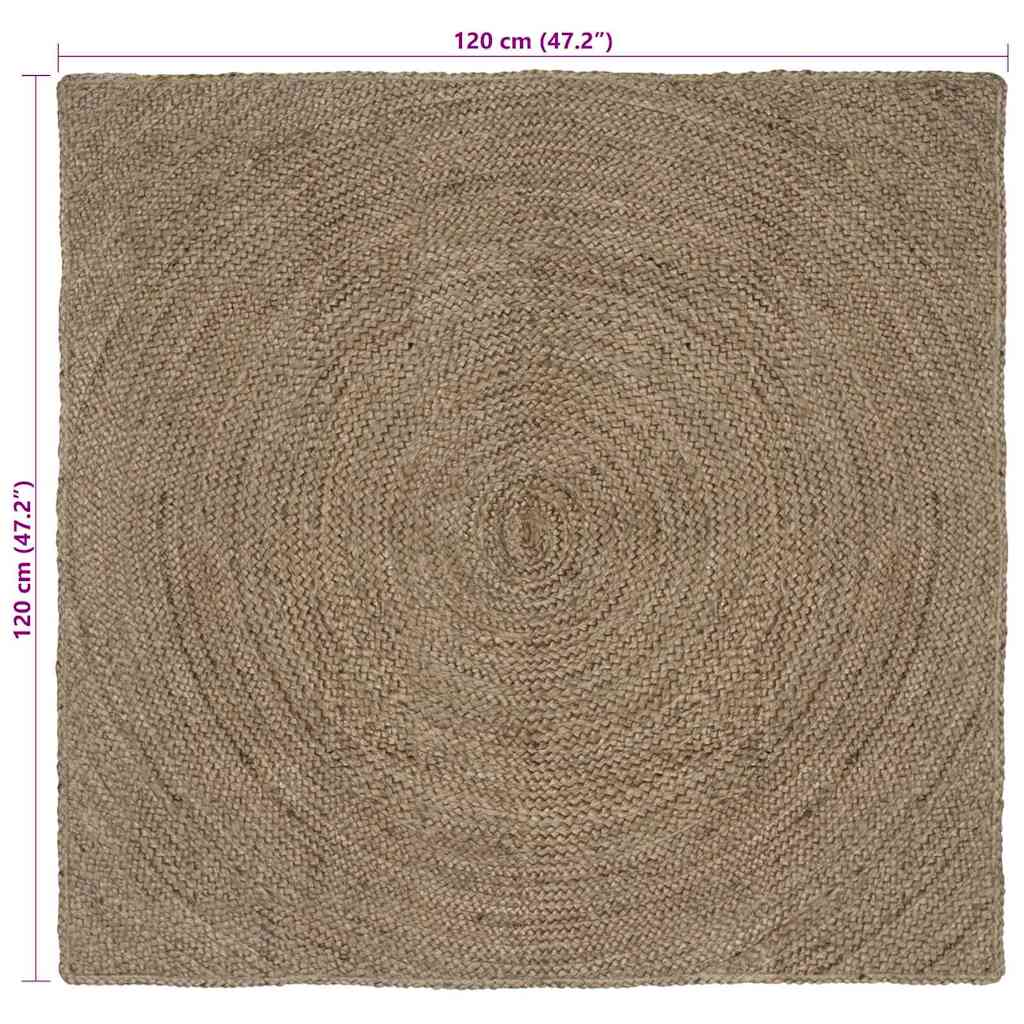 vidaXL Χαλιά χώρου Γκρι 120 x 120 cm Γιούτα