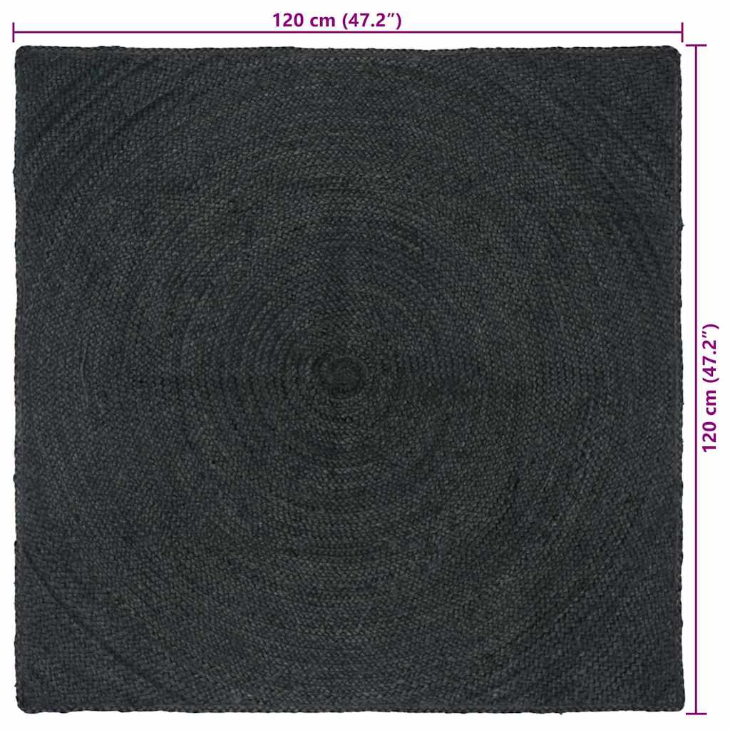 vidaXL Χαλιά χώρου Σκούρο Γκρι 120 x 120 cm Γιούτα