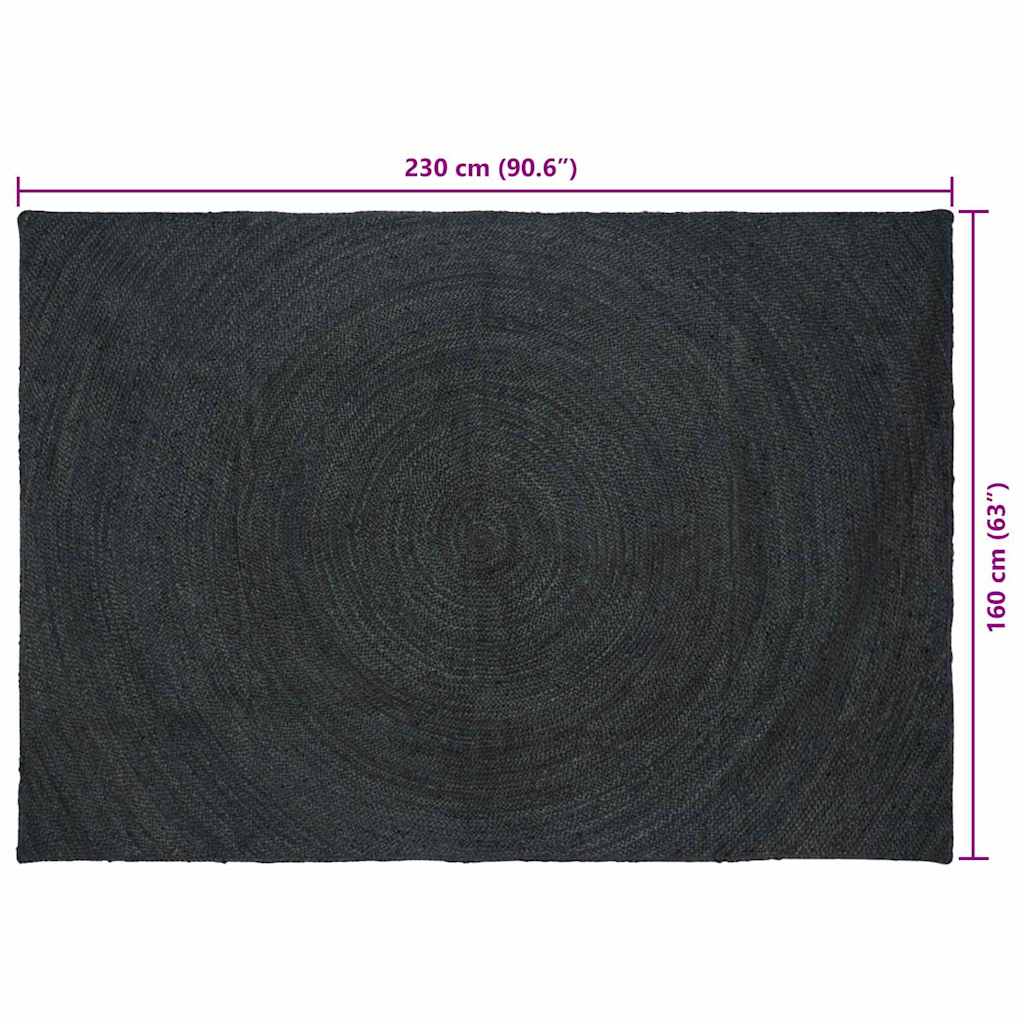 vidaXL Χαλιά χώρου Σκούρο Γκρι 160 x 230 cm Γιούτα