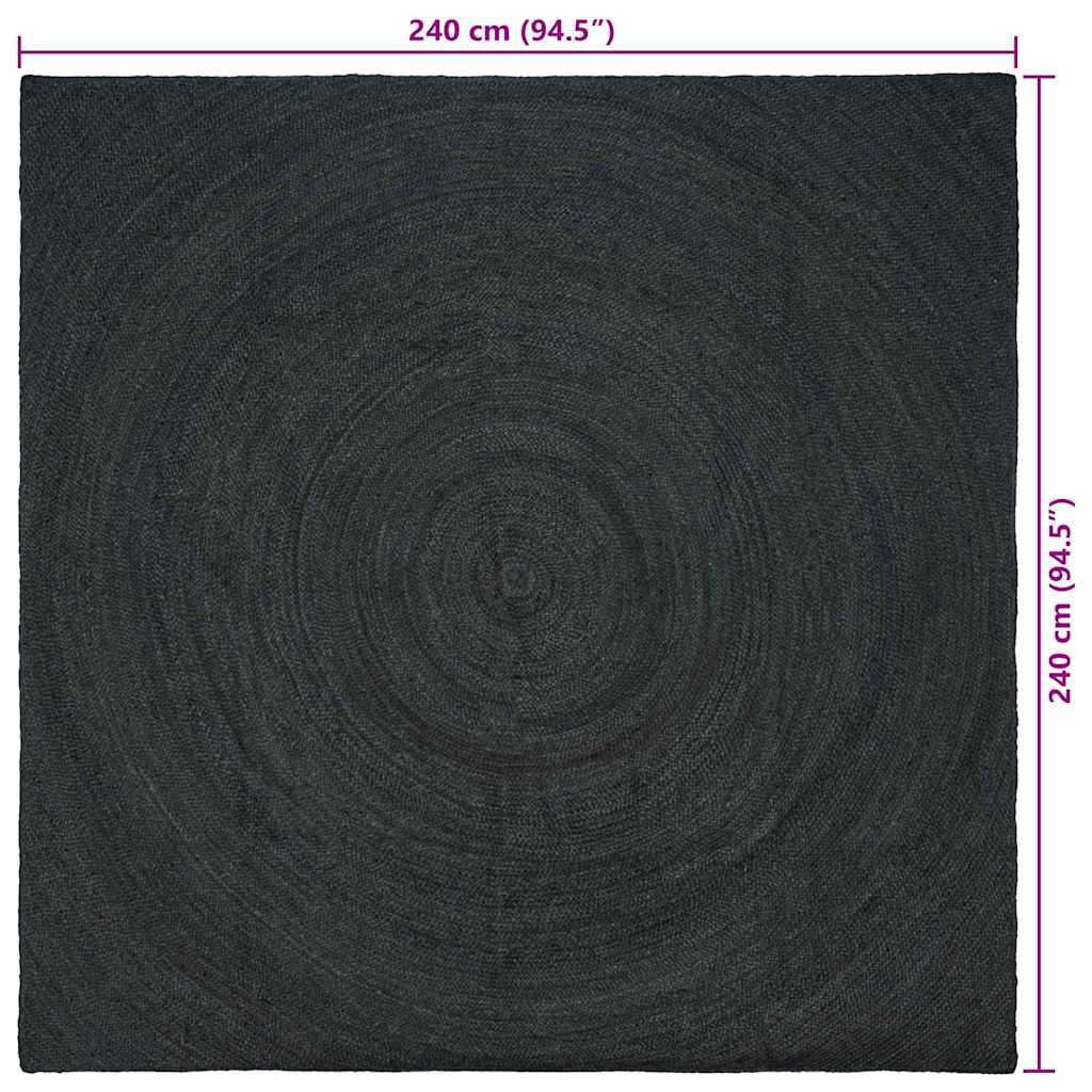 vidaXL Χαλιά χώρου Σκούρο Γκρι 240 x 240 cm Γιούτα