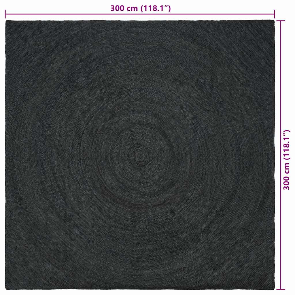 vidaXL Χαλιά χώρου Σκούρο Γκρι 300 x 300 cm Γιούτα