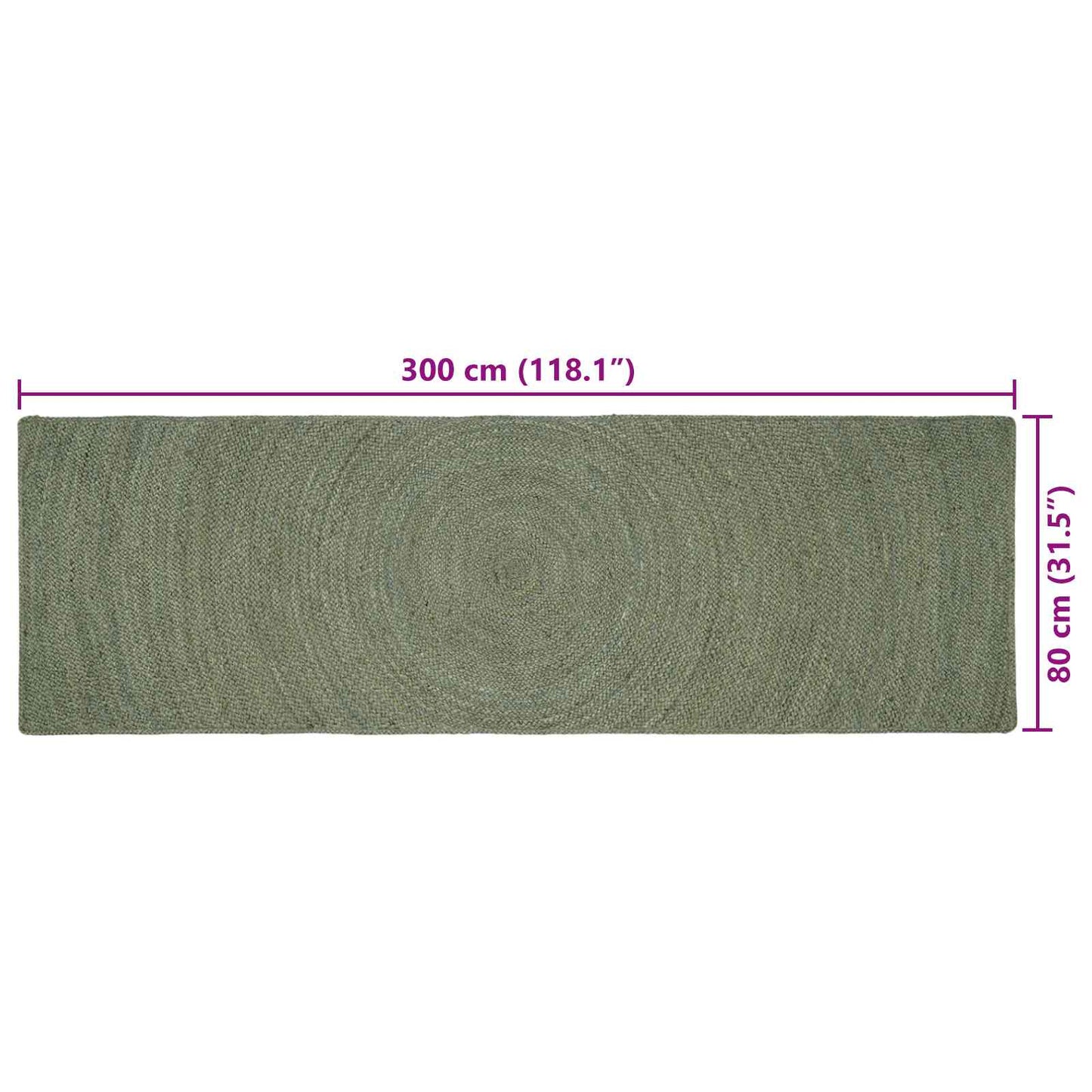 vidaXL Χαλιά χώρου Λαδί 80 x 300 cm Γιούτα