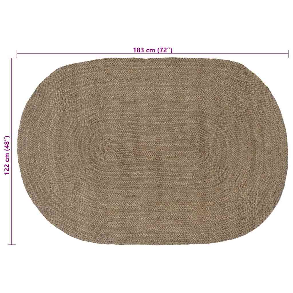 vidaXL Χαλιά χώρου Γκρι 122 x 183 cm Γιούτα