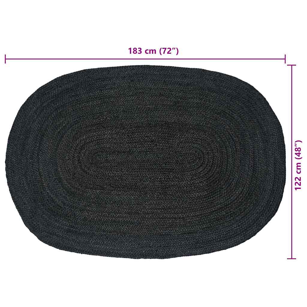 vidaXL Χαλιά χώρου Σκούρο Γκρι 122 x 183 cm Γιούτα