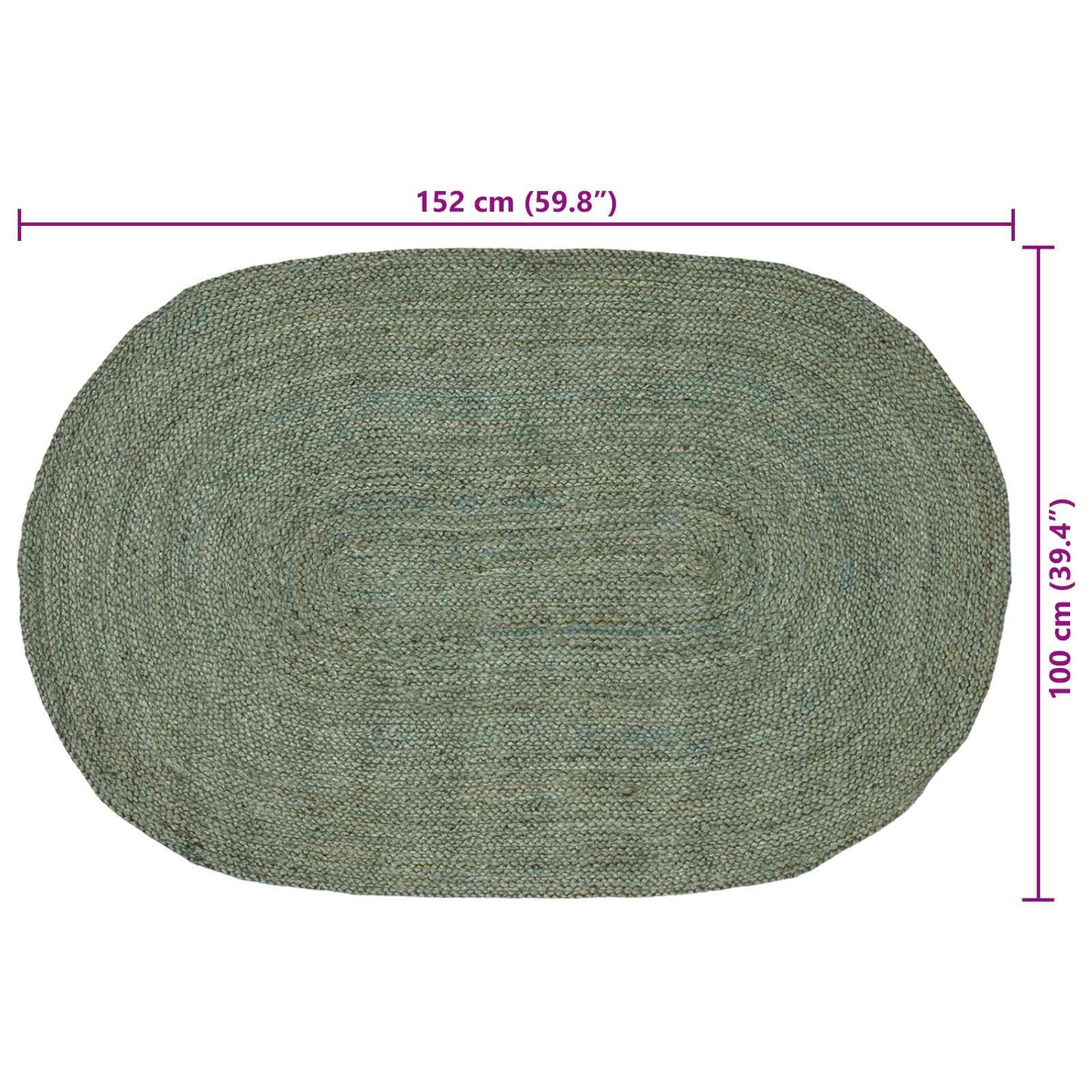 vidaXL Χαλιά χώρου Λαδί 100 x 152 εκ. Γιούτα