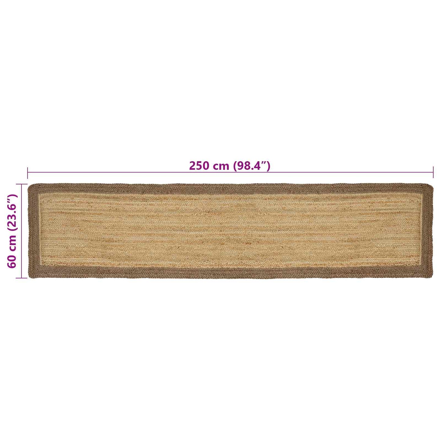 vidaXL Χαλιά χώρου Γκρι 60 x 250 εκ. Γιούτα