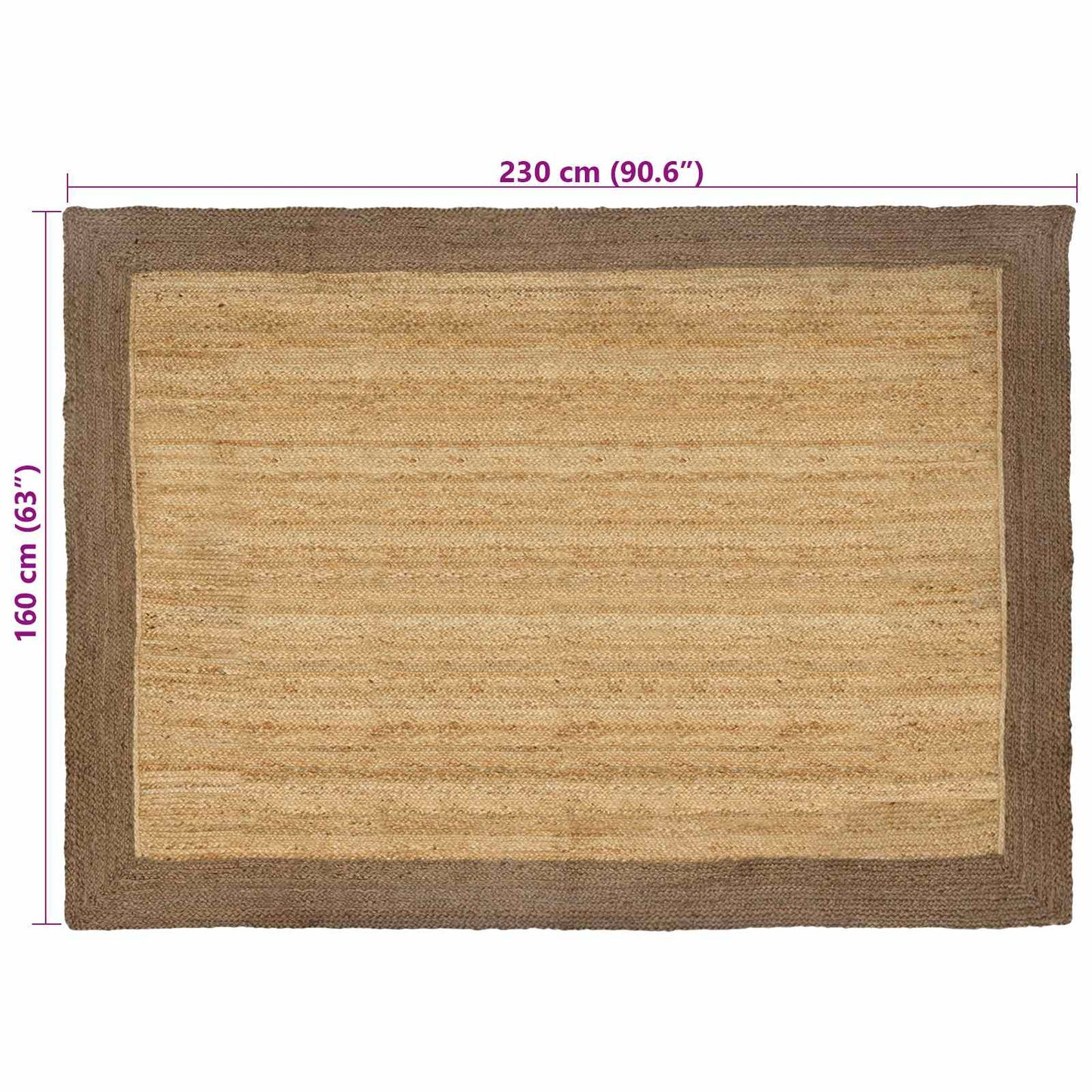 vidaXL Χαλιά χώρου Γκρι 160 x 230 cm Γιούτα