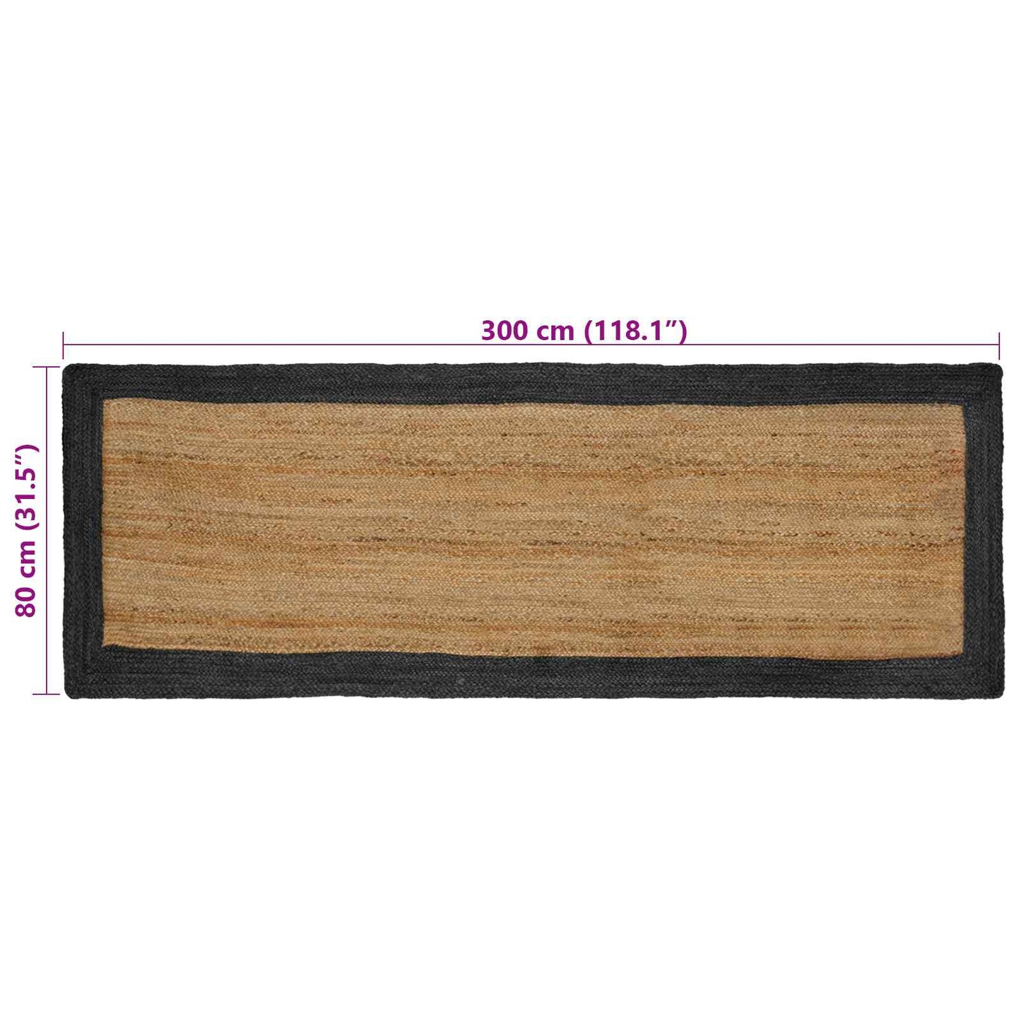 vidaXL Χαλιά χώρου Σκούρο Γκρι 80 x 300 cm Γιούτα