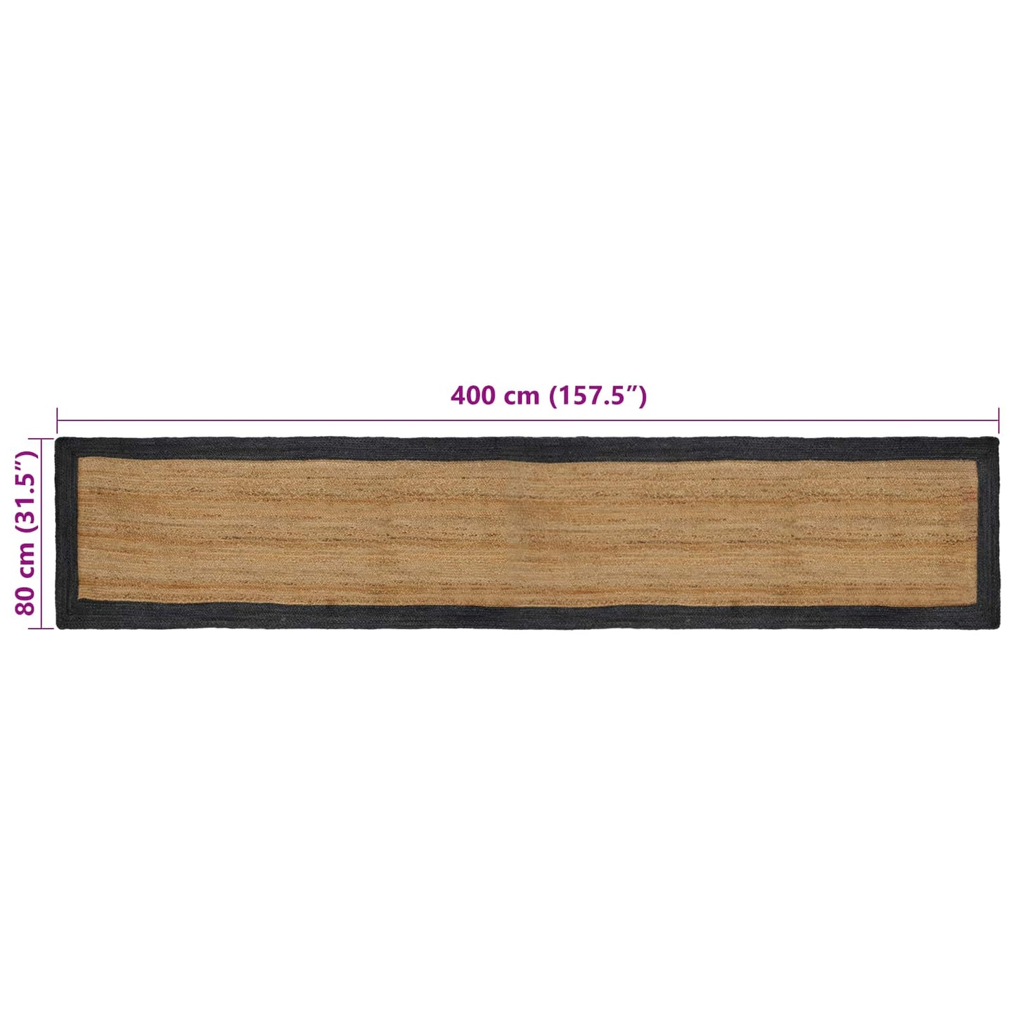 vidaXL Χαλιά χώρου Σκούρο Γκρι 80 x 400 εκ. Γιούτα