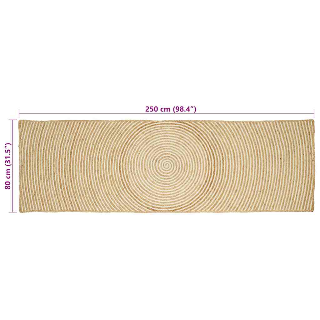 vidaXL Χαλιά χώρου Λευκό 80 x 250 cm Γιούτα