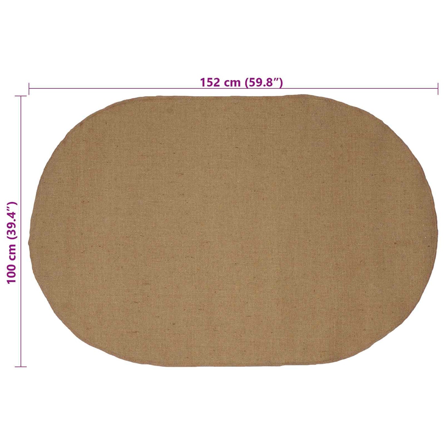 vidaXL Χαλιά χώρου Φυσικό 100 x 152 εκ. Γιούτα