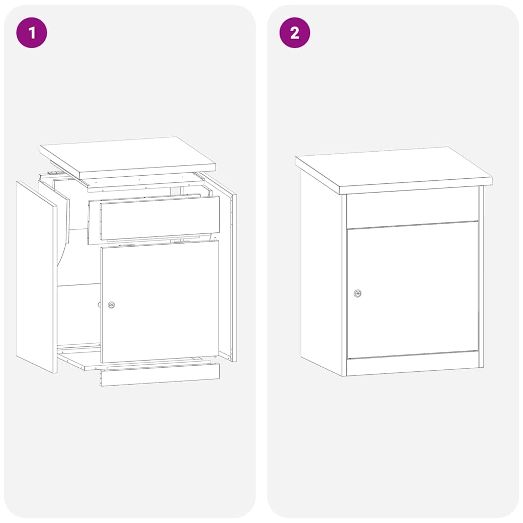vidaXL Θυρίδα Πακέτων με αποθήκευση Λαδί 47,5 x 38 x 59 εκ. Ατσάλι