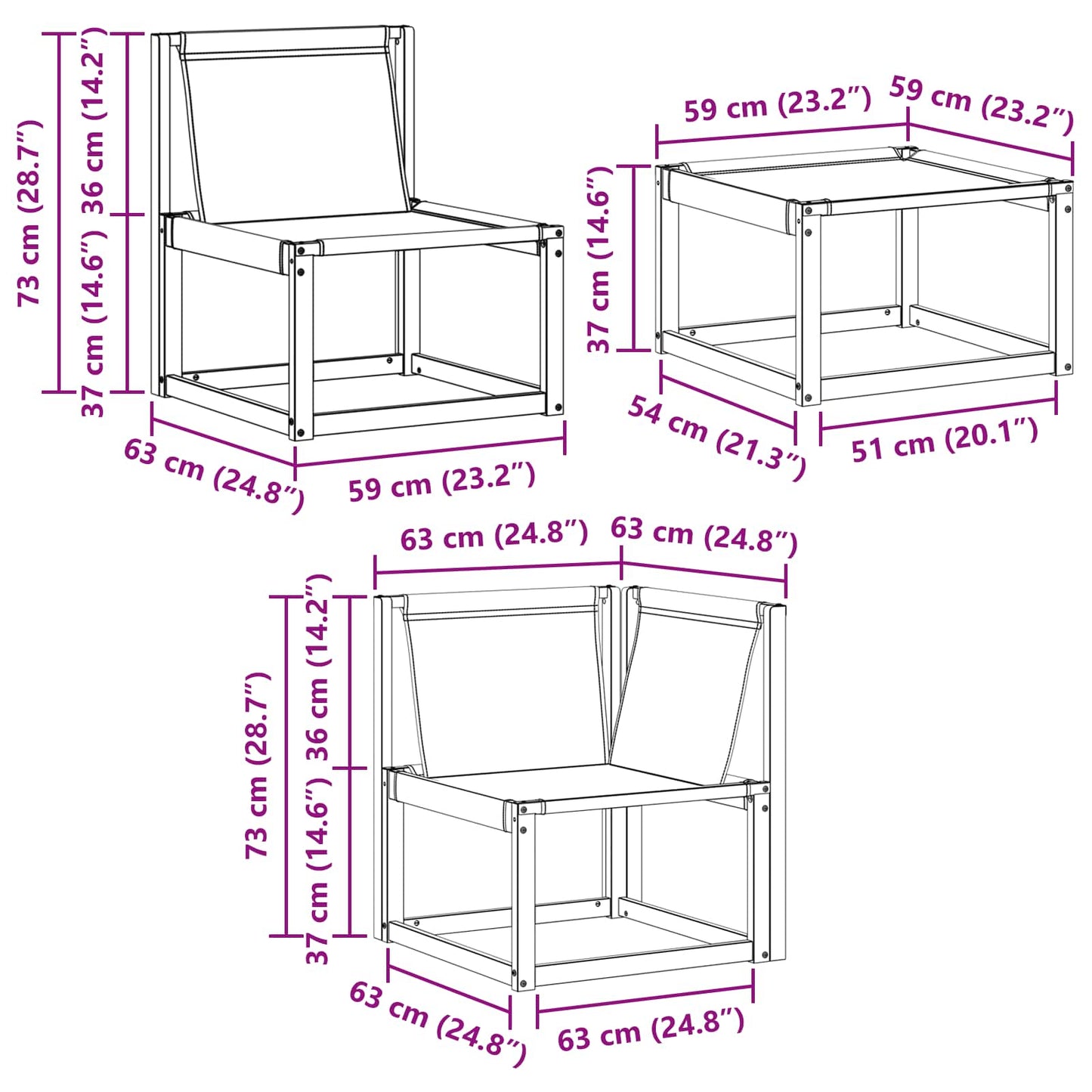 vidaXL Σειρά Καναπέ Εξωτερικού με μαξιλάρι 7 pcs Φυσικό και Μαύρο