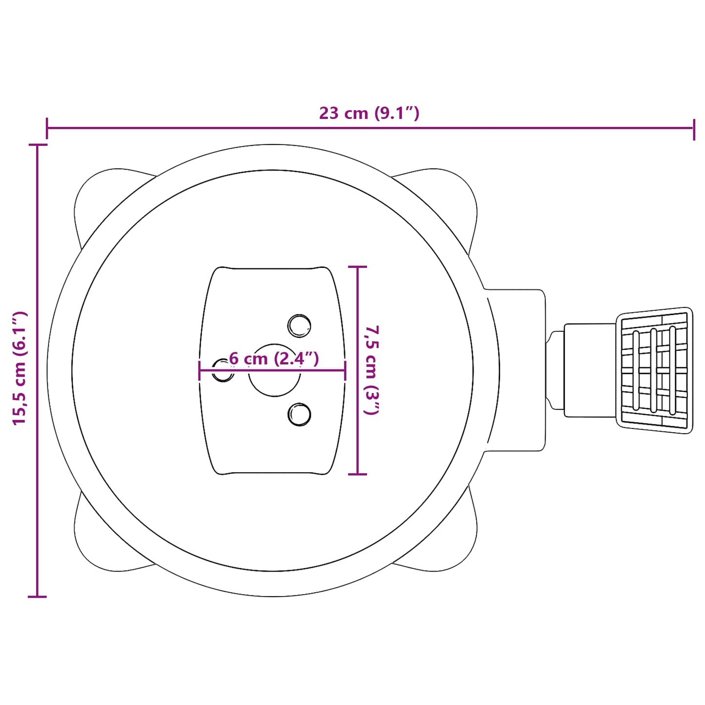 vidaXL Βάση ομπρέλας Ασημί 23 x 14 x 6 εκ.