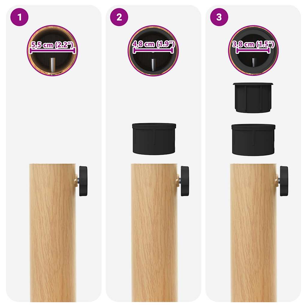 vidaXL Εξωτερική βάση ομπρέλας Ανοιχτό χρώμα ξύλου 45 x 45 x 31.5 εκ.