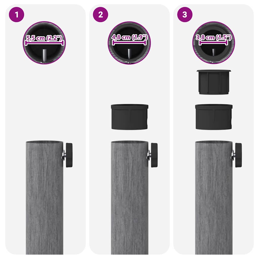 vidaXL Εξωτερική βάση ομπρέλας Σκοτεινός γκρι ξύλινος σχεδιασμός