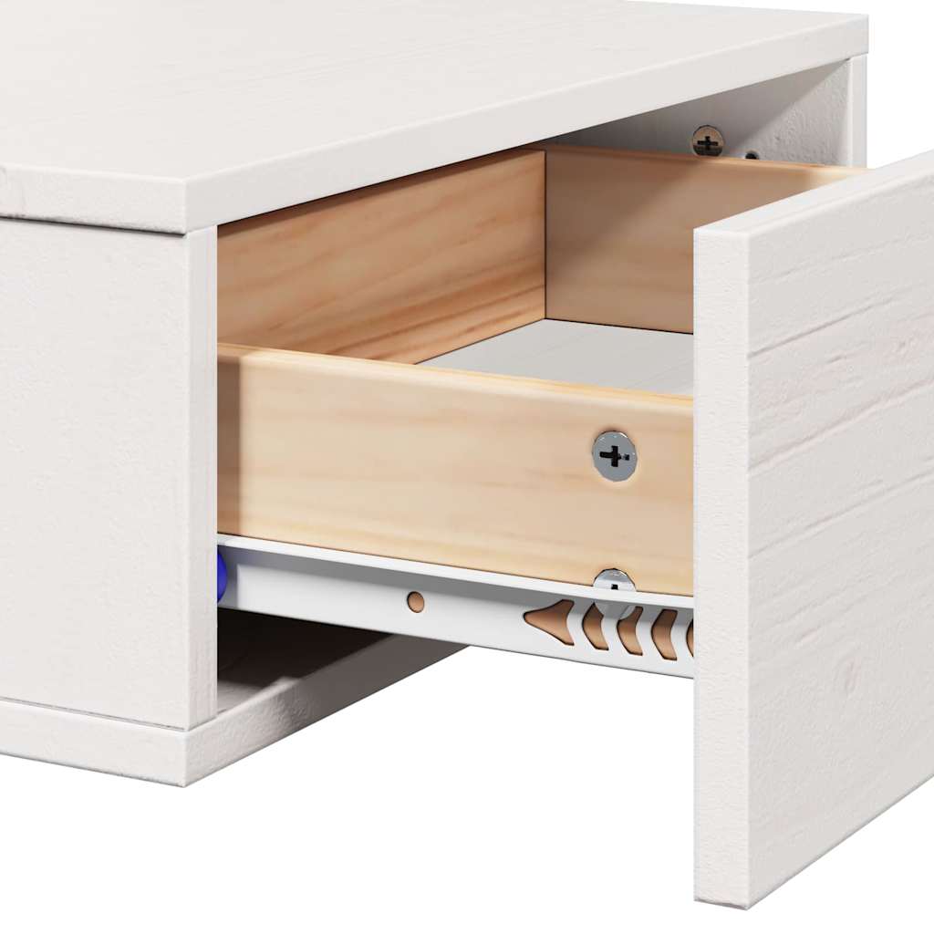 vidaXL Κομοδίνο 2 pcs Λευκό 42 x 32,5 x 40 εκ Μασίφ ξύλο πεύκου