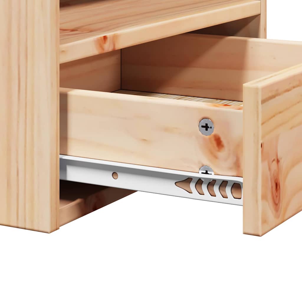 vidaXL Κομοδίνο 2 pcs Καφέ 38 x 36 x 29,5 εκ Μασίφ ξύλο πεύκου