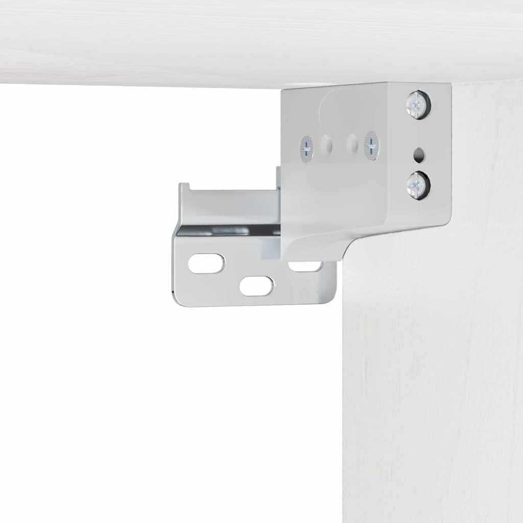 vidaXL Κομοδίνο με συρτάρι Λευκό 38 x 36 x 29,5 εκ Μασίφ ξύλο πεύκου