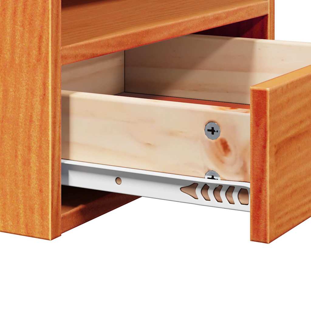vidaXL Κομοδίνο 2 τμχ. Κερωτό καφέ 38 x 36 x 29,5 εκ Μασίφ ξύλο πεύκου