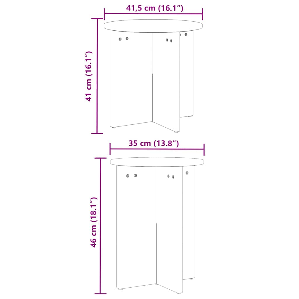 vidaXL Τραπεζάκι σαλονιού 2 pcs Λευκό