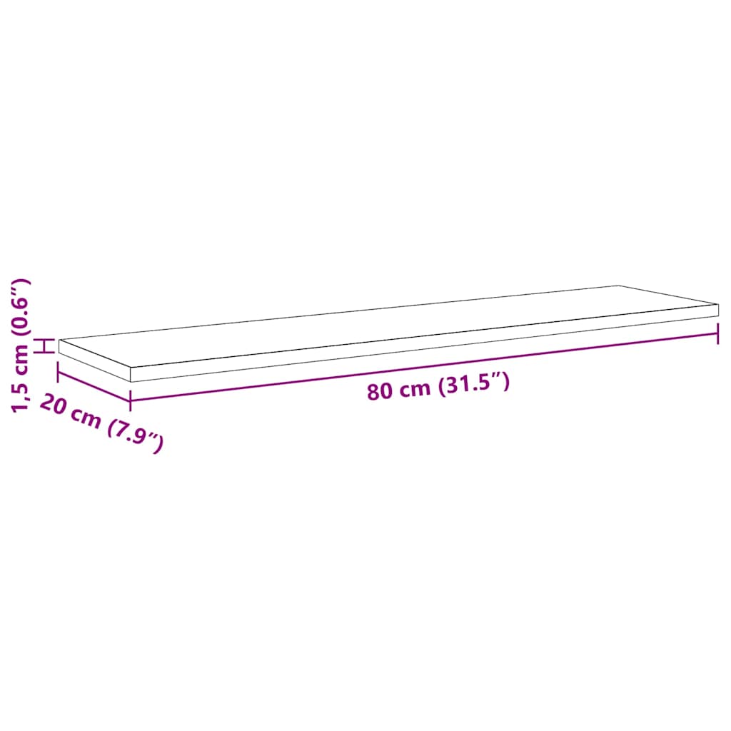 vidaXL Ράφι Βιβλίων 4 pcs Καφέ 80 x 20 x 1,5 cm Επεξεργασμένο ξύλο