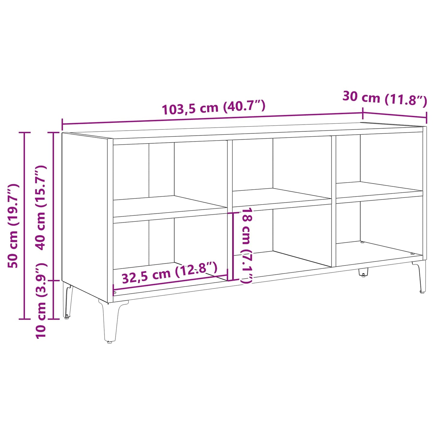 vidaXL Σετ επίπλου τηλεόρασης 103,5 x 30 x 50 εκ Καφέ