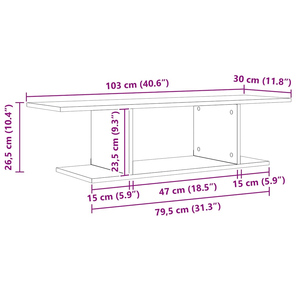vidaXL Σετ επίπλου τηλεόρασης 103 x 30 x 26,5 εκ Καφέ