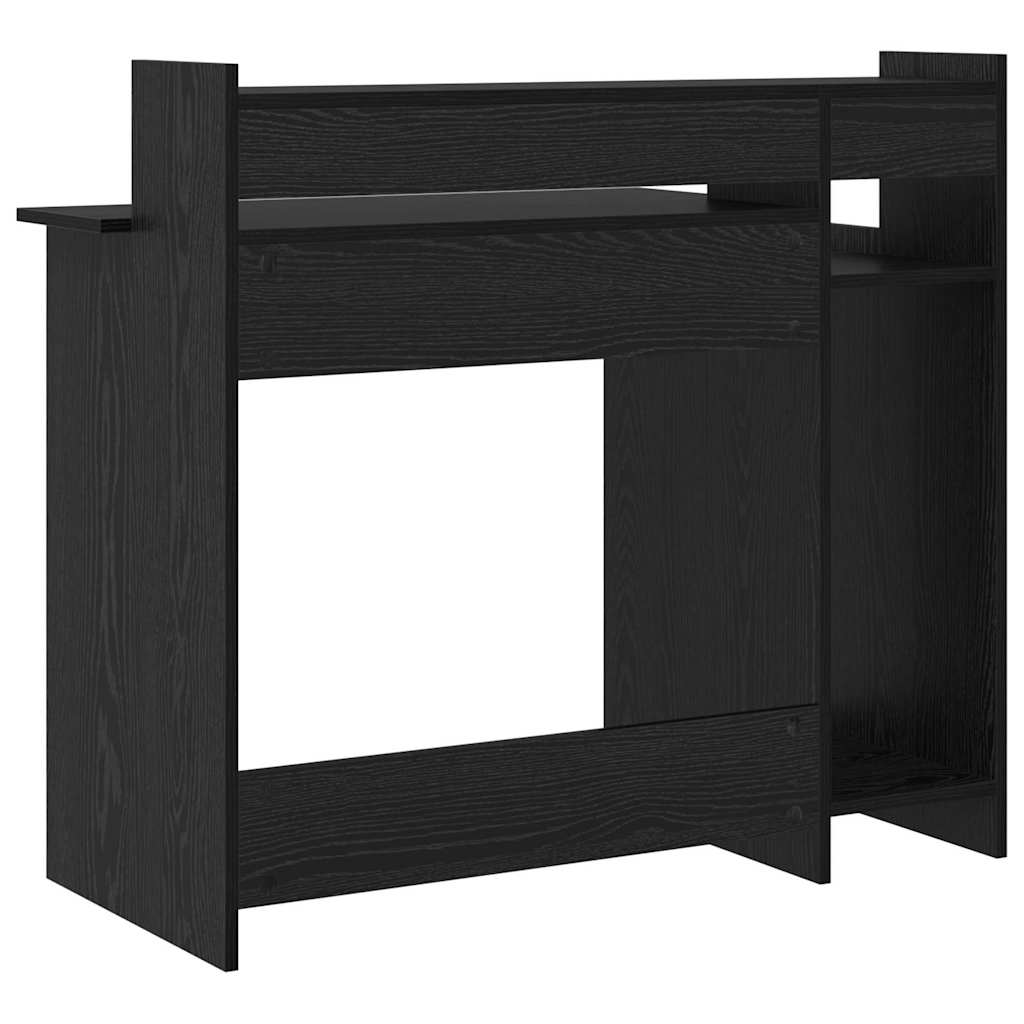 vidaXL Γραφείο με ράφι Μαύρη δρυς 97 x 45 x 90 εκ. Επεξεργασμένο ξύλο