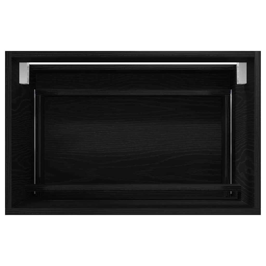 vidaXL Σετ Επίπλων Μπάνιου με συρτάρι Επιτοίχιο 2 pcs Μαύρη Οξυά