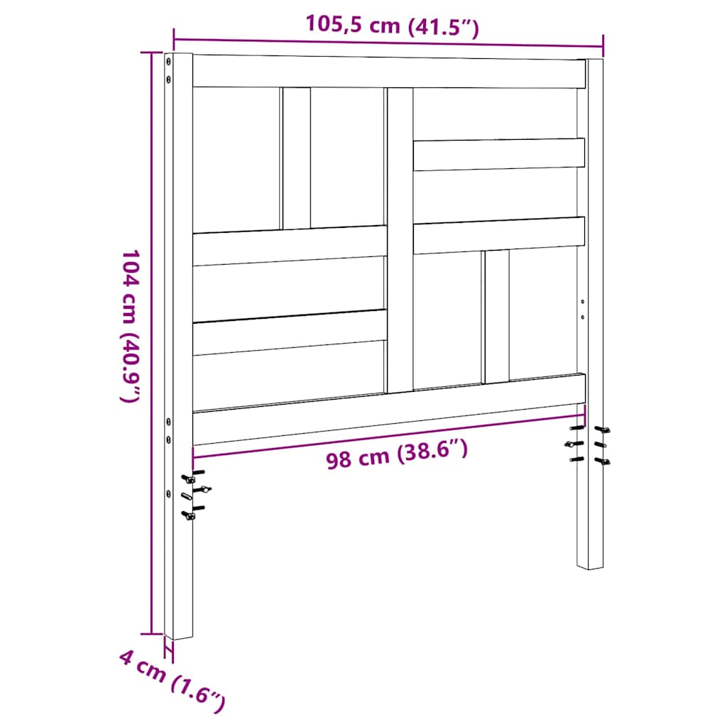 vidaXL Κεφαλάκι Κρεβατιού με κεφαλάρι Κερωτό καφέ 105,5 x 4 x 104 εκ.