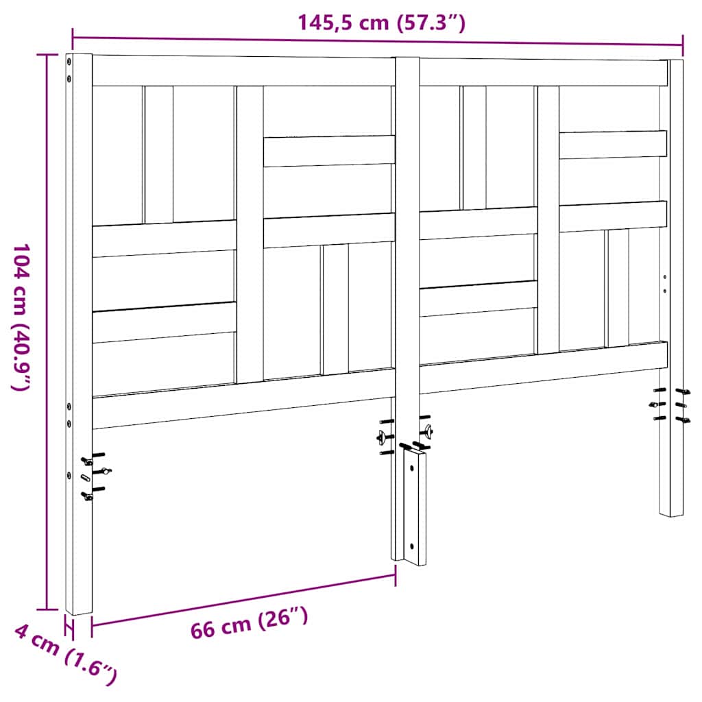 vidaXL Κεφαλάκι Κρεβατιού με κεφαλάρι Κερωτό καφέ 145,5 x 4 x 104 εκ.