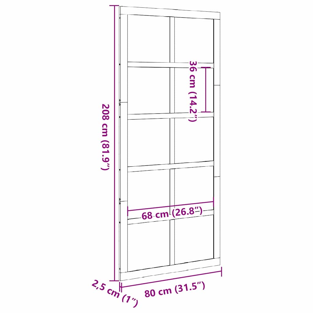 vidaXL Πόρτα αχυρώνα Λευκό 80 x 210 cm Μασίφ ξύλο πεύκου