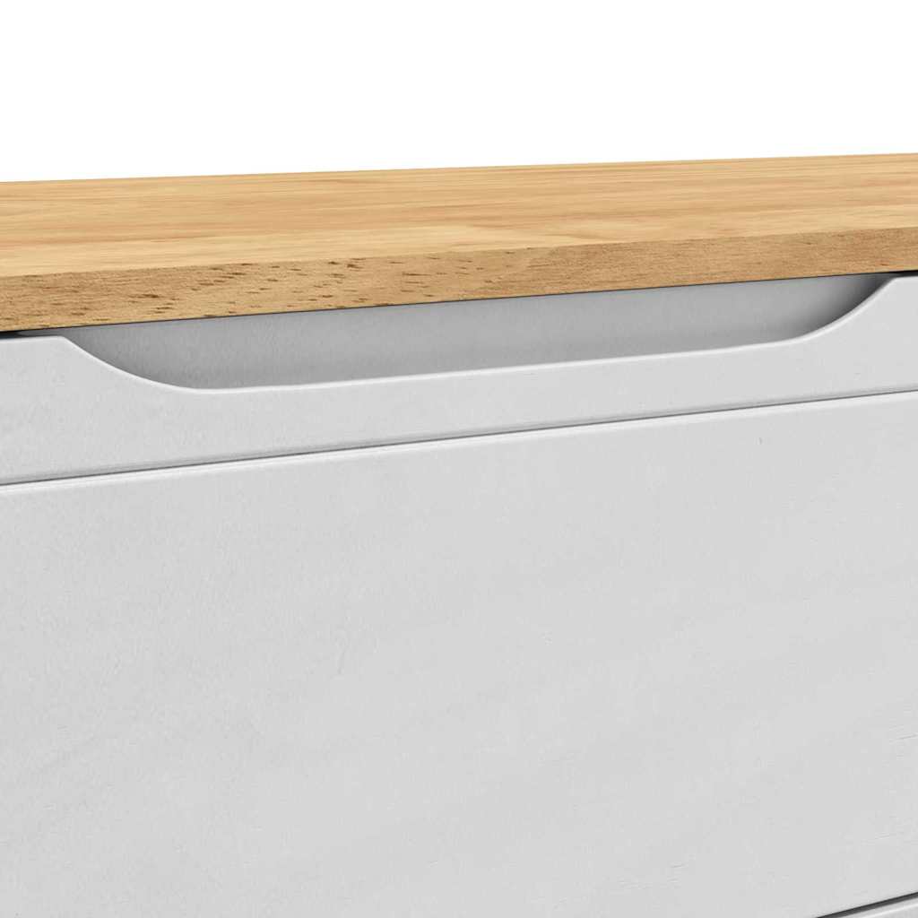 vidaXL Πάγκος Χωλ με συρτάρι Λευκό 115 x 40 x 45 εκ Στερεό ξύλο πεύκου