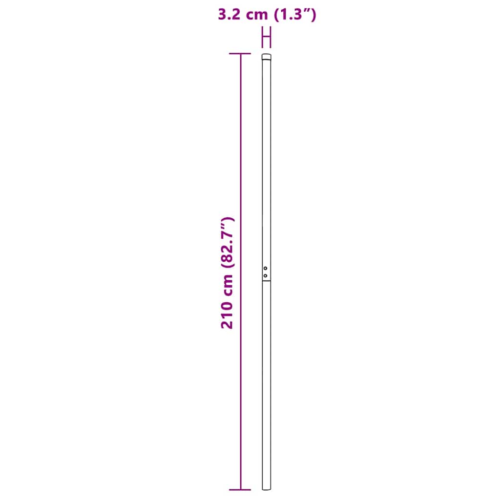 vidaXL Πό posts φράχτη 2 pcs Πράσινο 210 cm