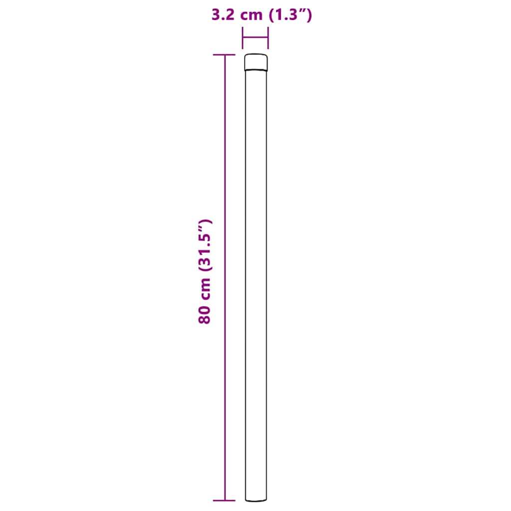 vidaXL Στύλος Περιφράξεων 2 τμχ. Γκρι 80 cm