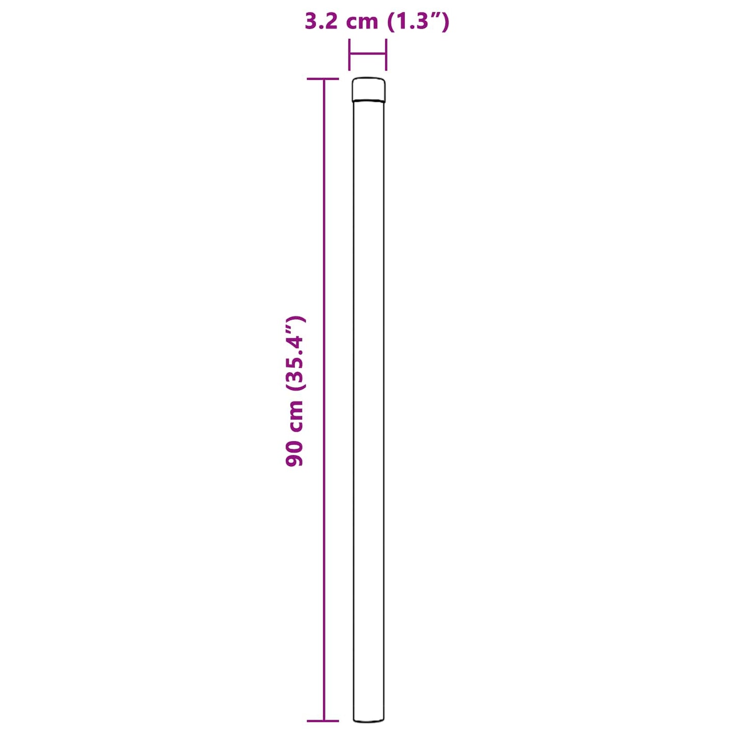 vidaXL Στύλος Περιφράξεων 12 pcs Γκρι 90 cm