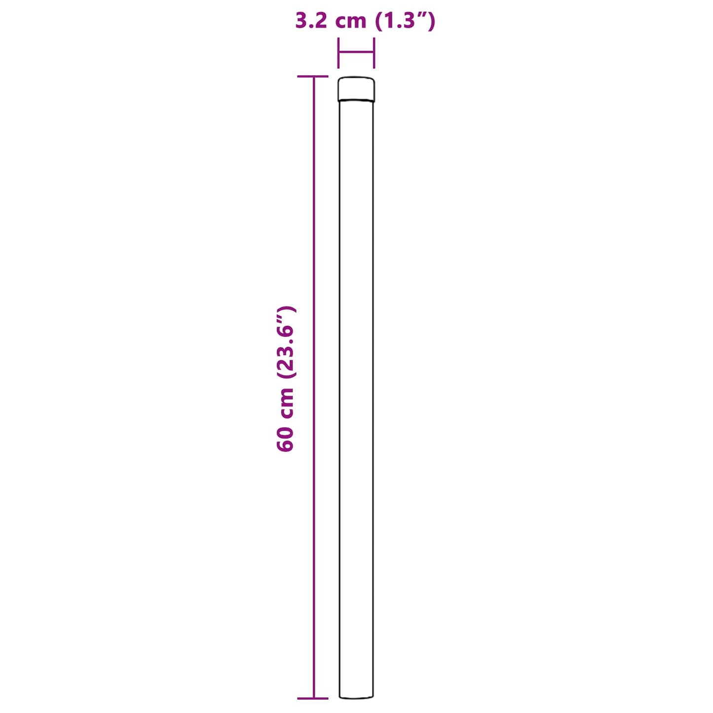 vidaXL Στύλος Περιφράξεων 2 τμχ. Ασημί 60 cm