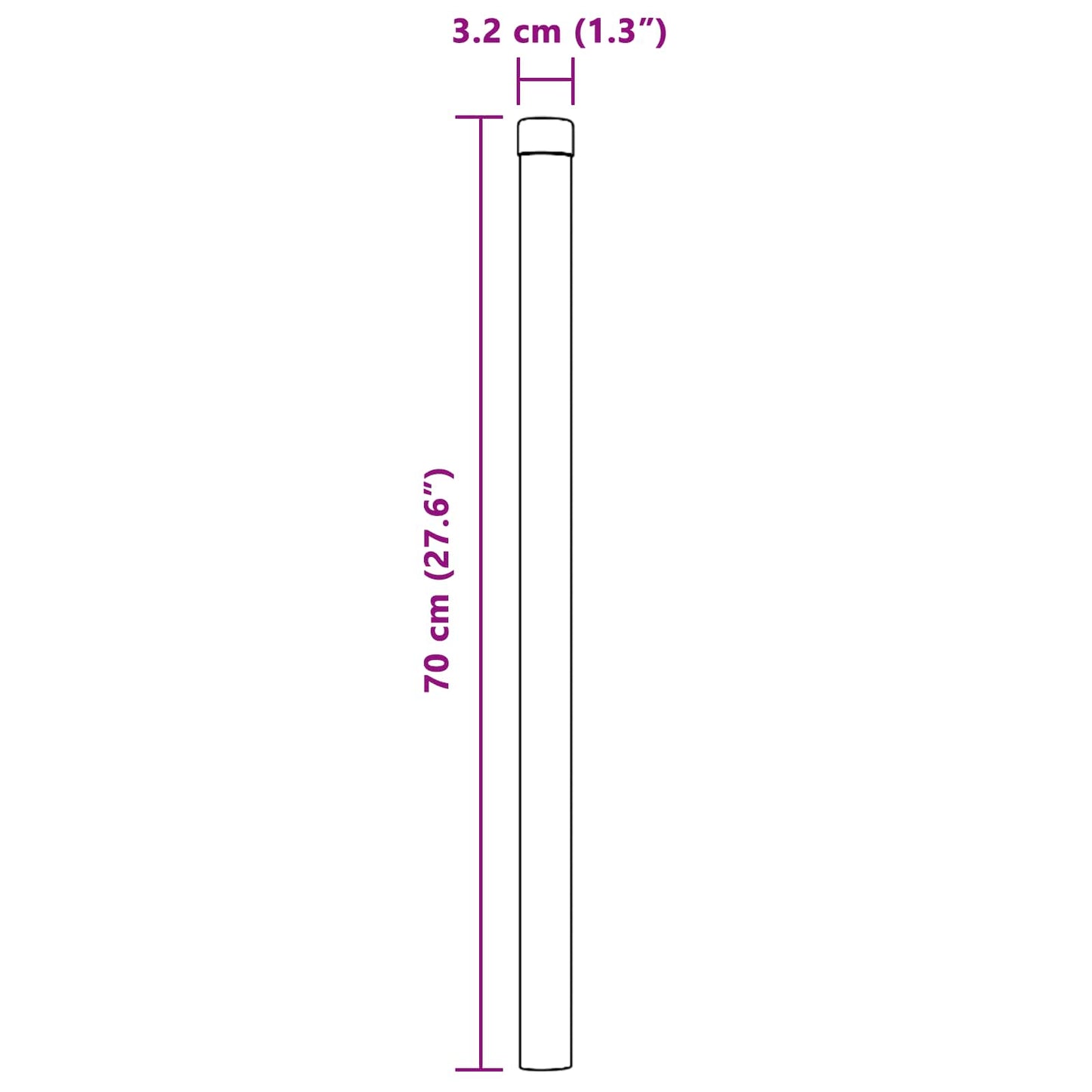 vidaXL Στύλος Περιφράξεων 12 τμχ. Ασημί 70 cm