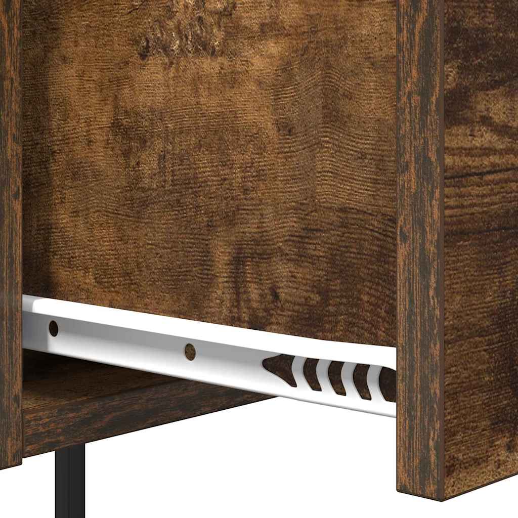 vidaXL Κομοδίνο με συρτάρι 2 pcs Καπνιστό Δρύς 42 x 41 x 56 εκ.