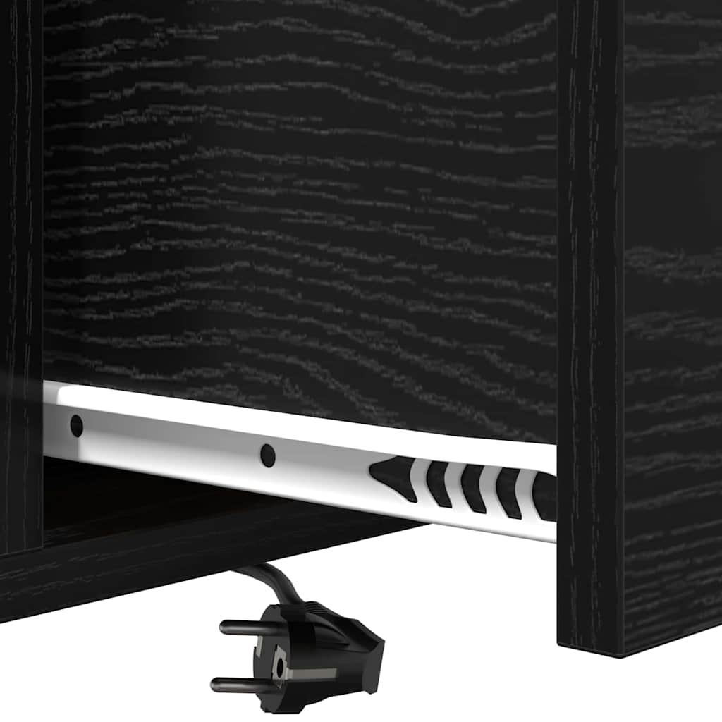 vidaXL Κομοδίνο 2 pcs Μαύρη Οξυά 40 x 31 x 60 εκ. Επεξεργασμένο ξύλο