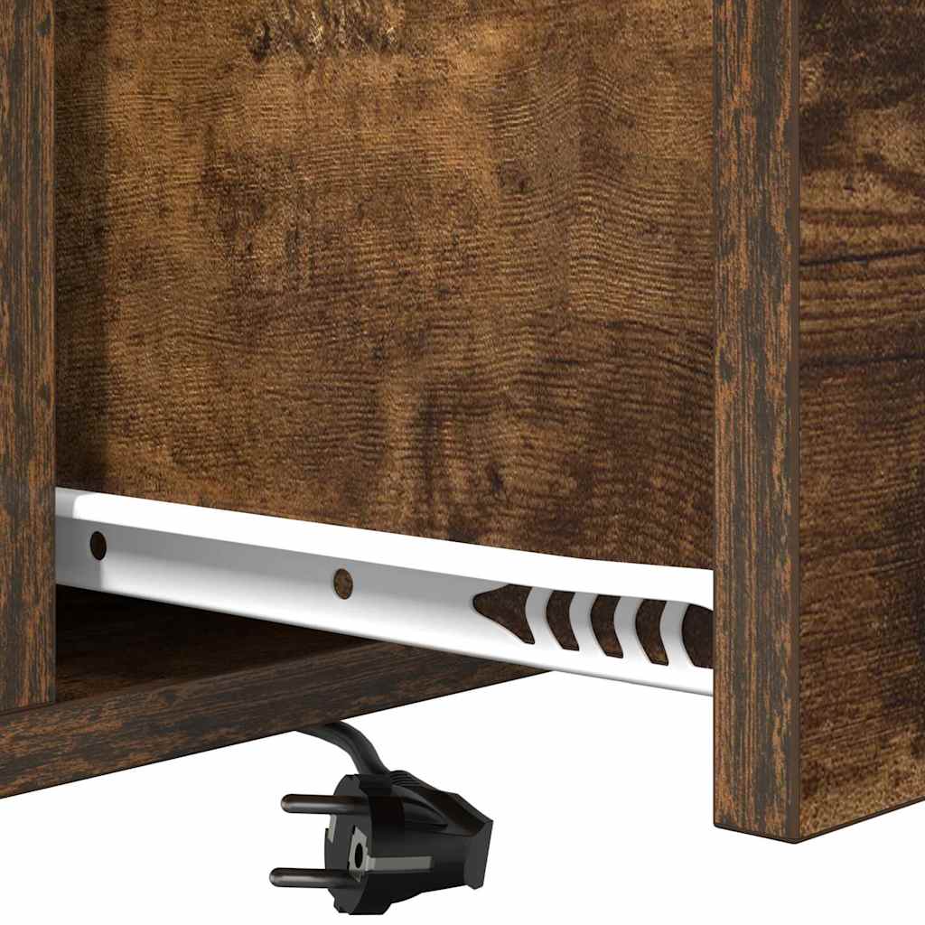 vidaXL Κομοδίνο με συρτάρι 2 pcs Καπνιστό Δρύς 40 x 31 x 60 εκ.