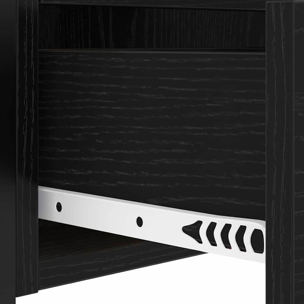 vidaXL Κομοδίνο 2 pcs Μαύρη Οξυά 40 x 31 x 60 εκ. Επεξεργασμένο ξύλο