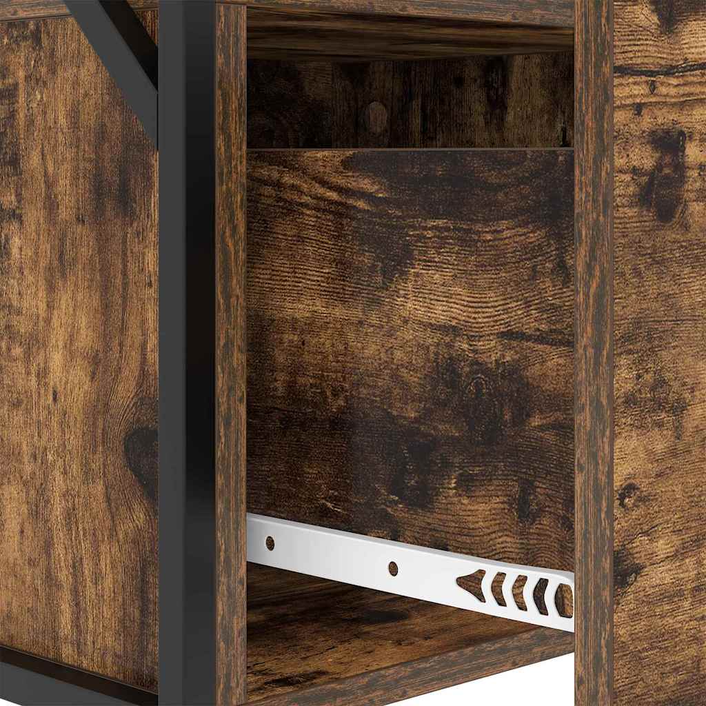 vidaXL Κομοδίνο με συρτάρι 2 pcs Καπνιστό Δρύς 40 x 31 x 60 εκ.