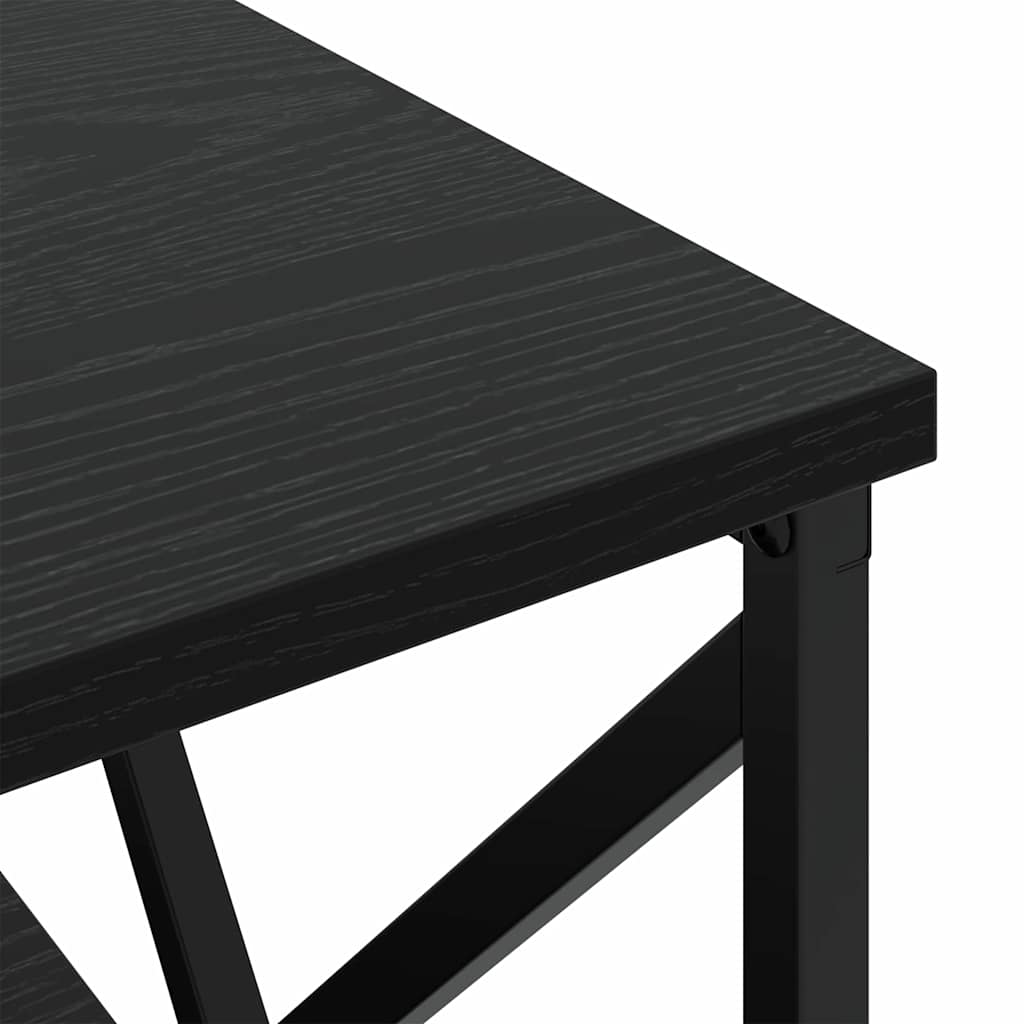 vidaXL Κομοδίνο με συρτάρι 2 pcs Μαύρη Οξυά 41,5 x 40,5 x 55 εκ.