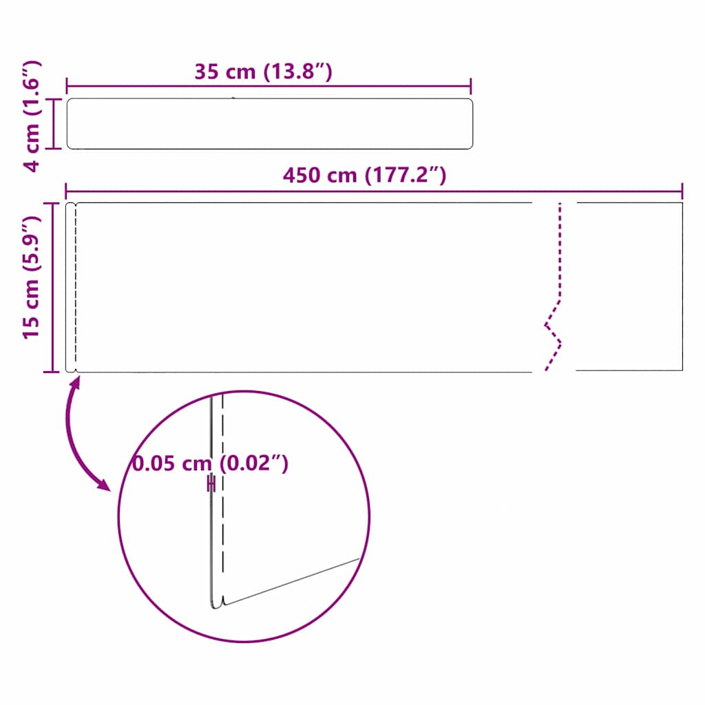 vidaXL Περίγραμμα γκαζόν 450 x 15 εκ Επικαλυμμένος Χάλυβας Ασημί