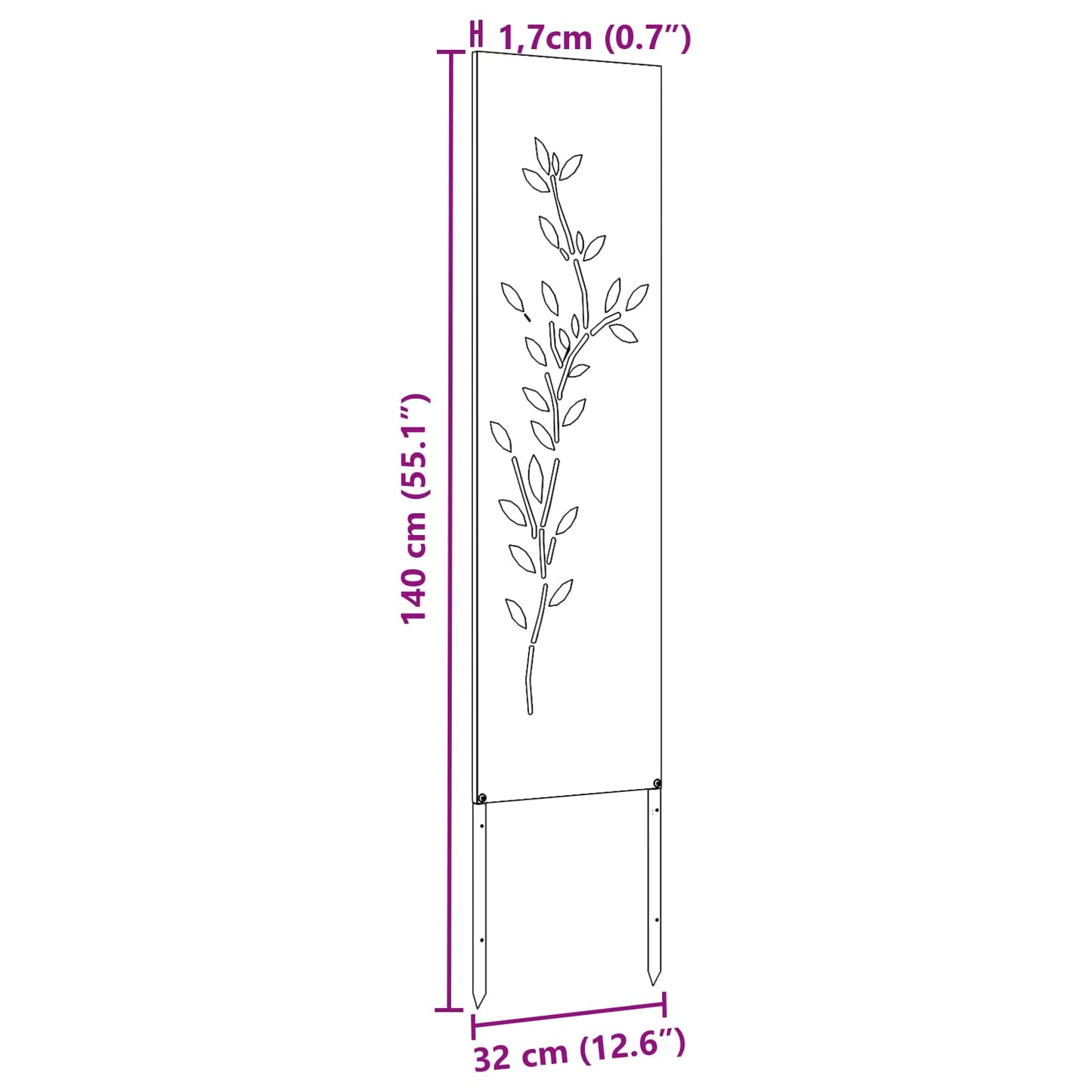 vidaXL Οθόνη Ιδιωτικότητας Κήπου Floral Ανθρακί 32 χ 140 εκ