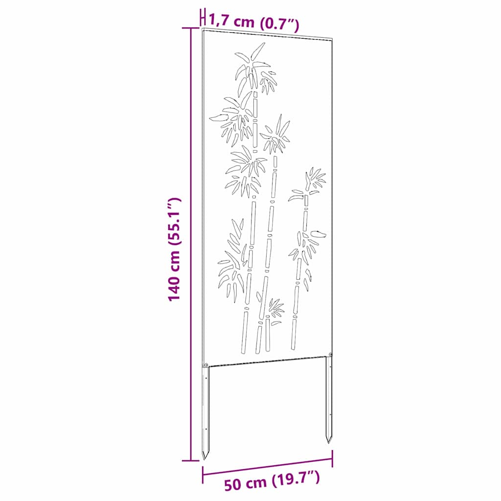 vidaXL Οθόνη Ιδιωτικότητας Κήπου Floral Μαύρο 50 x 140 εκ