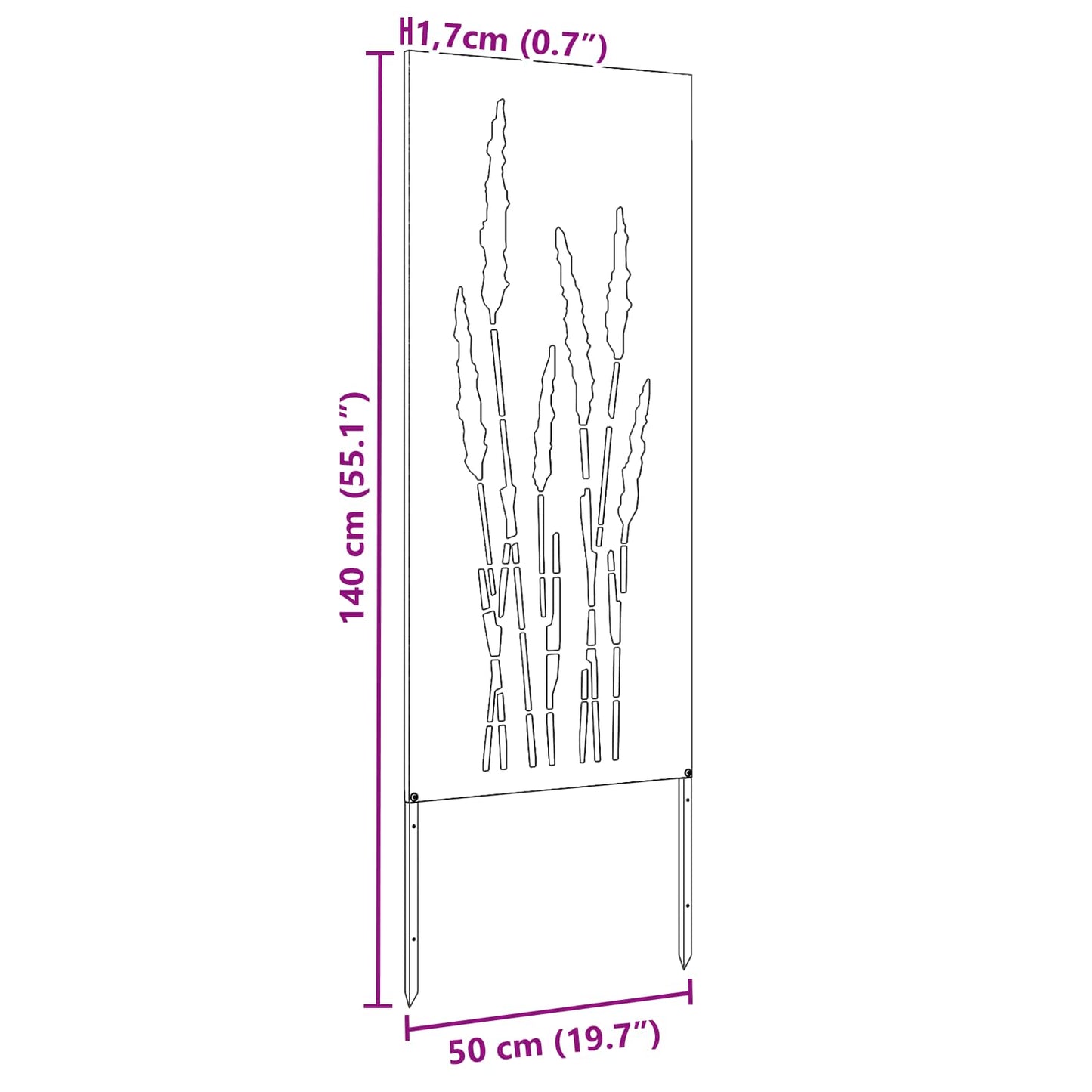 vidaXL Οθόνη Ιδιωτικότητας Κήπου Floral Λευκό 50 x 140 εκ