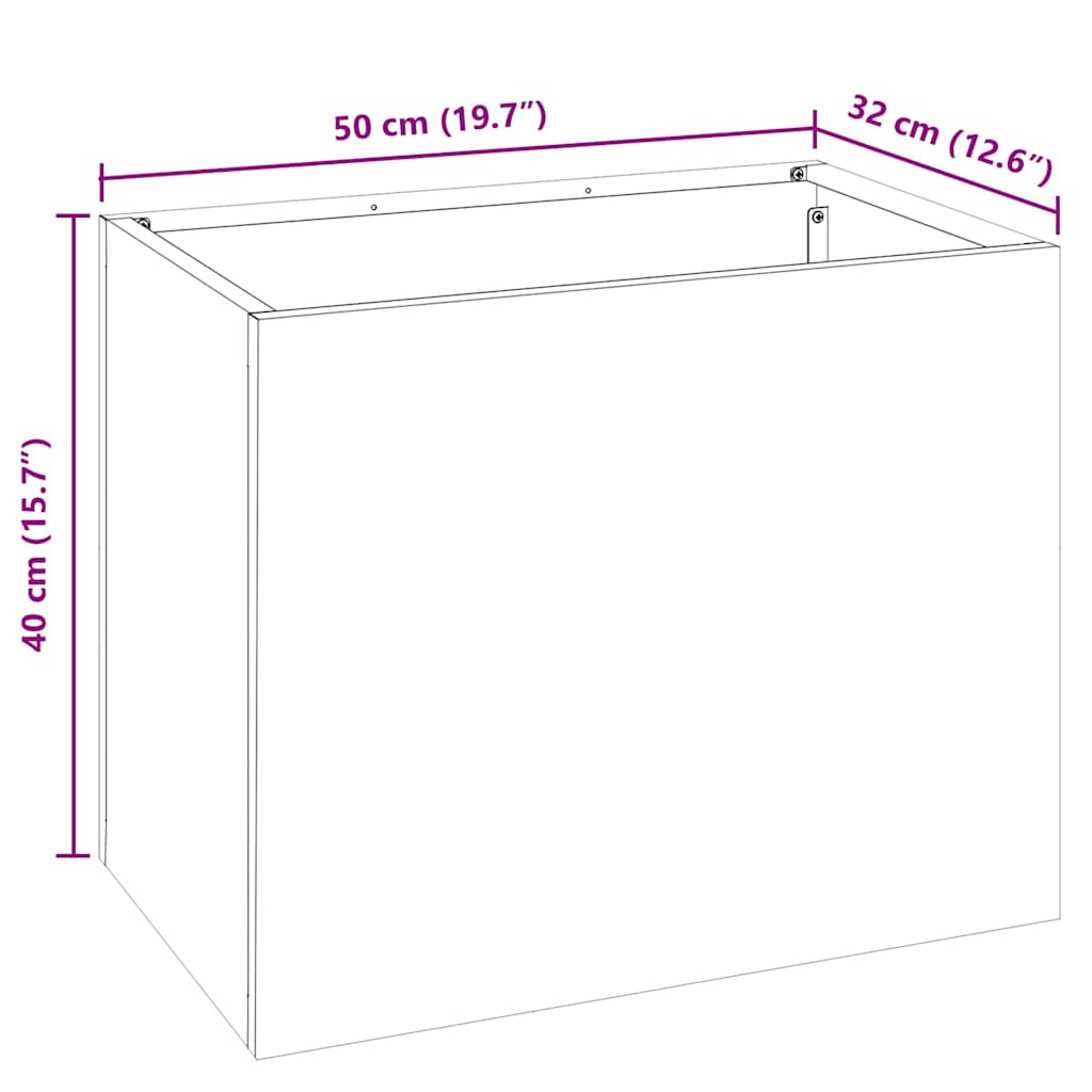 vidaXL Γλάστρα Κήπου Ανθρακί 50 x 32 x 40 εκ. Ψυχρής έλασης χάλυβας